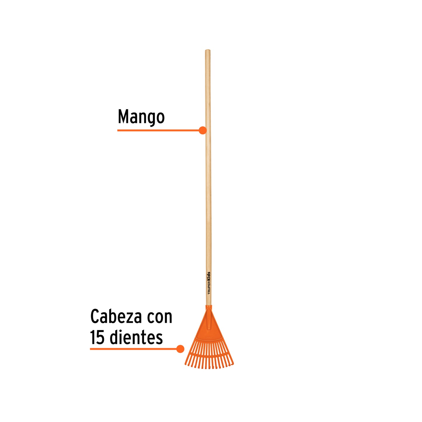 Barre hoja de jardín para niños con mango de 42", Truper
