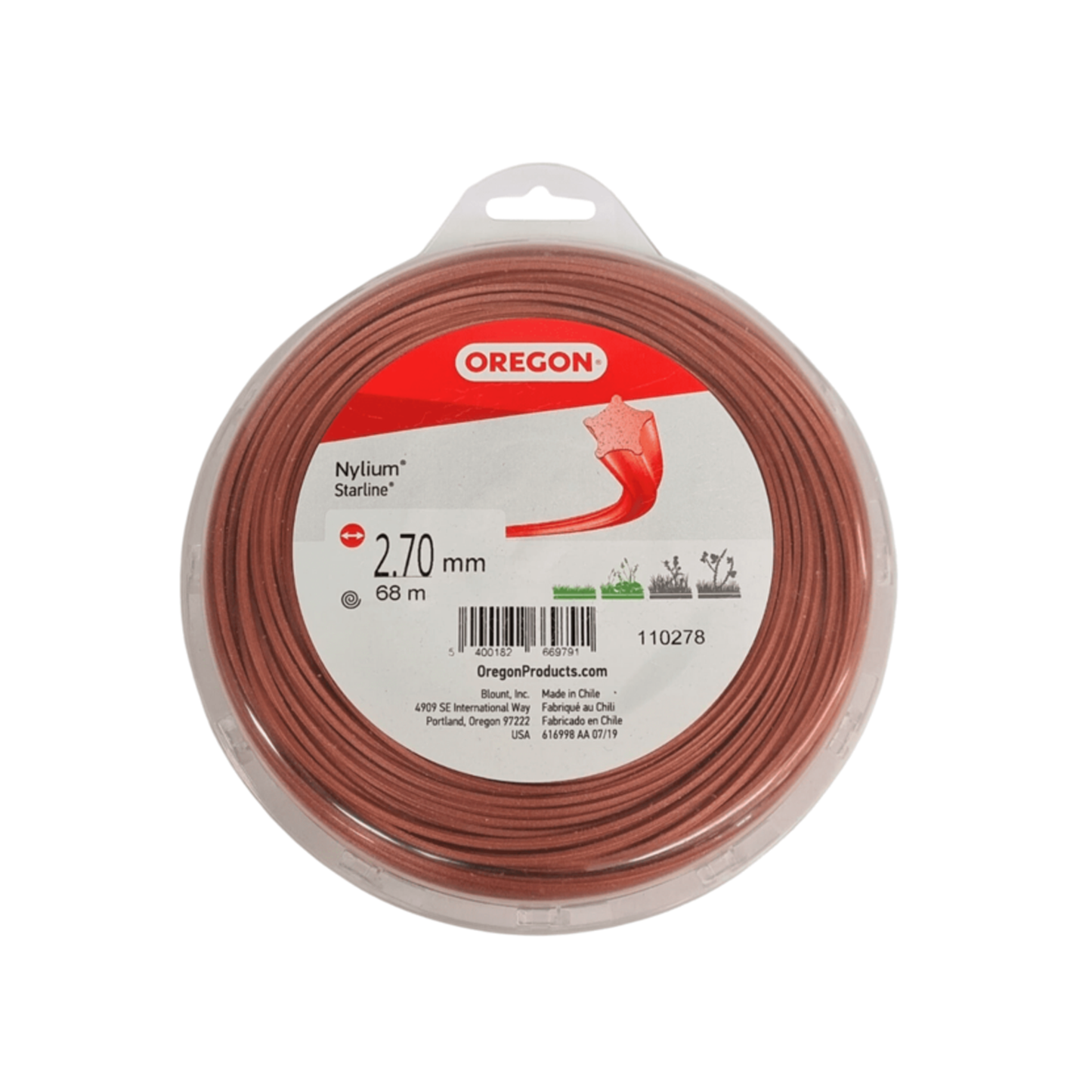 Nylon Starline 2,7mm x 68mts estrella OREGON