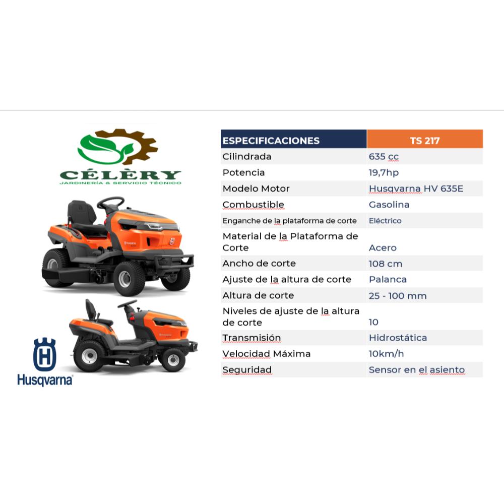 Tractor Cortacésped Husqvarna TS217TM / Potencia: 19,7hp