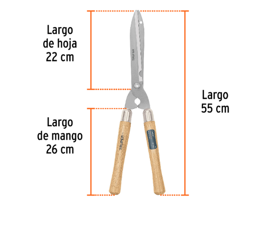 Tijera para poda 55 cm, Classic, mgos de madera