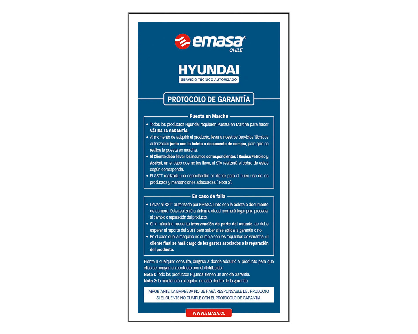 Generador Inverter Digital Hyundai Gasolina 2750w