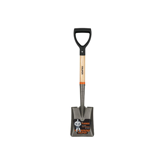 Pala cajuelera cuadrada, puño "D" mango de madera, Truper