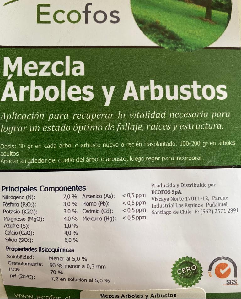 Fertilizante Organico Mezcla Arboles y Arbustos