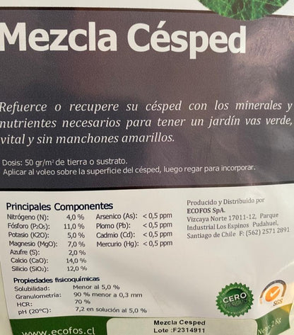 Fertilizante Organico Mezcla Césped