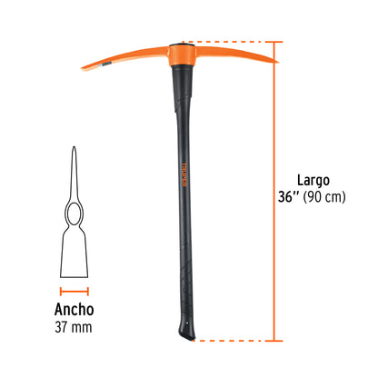 Zapapico, mango fibra de vidrio 36", Trupper